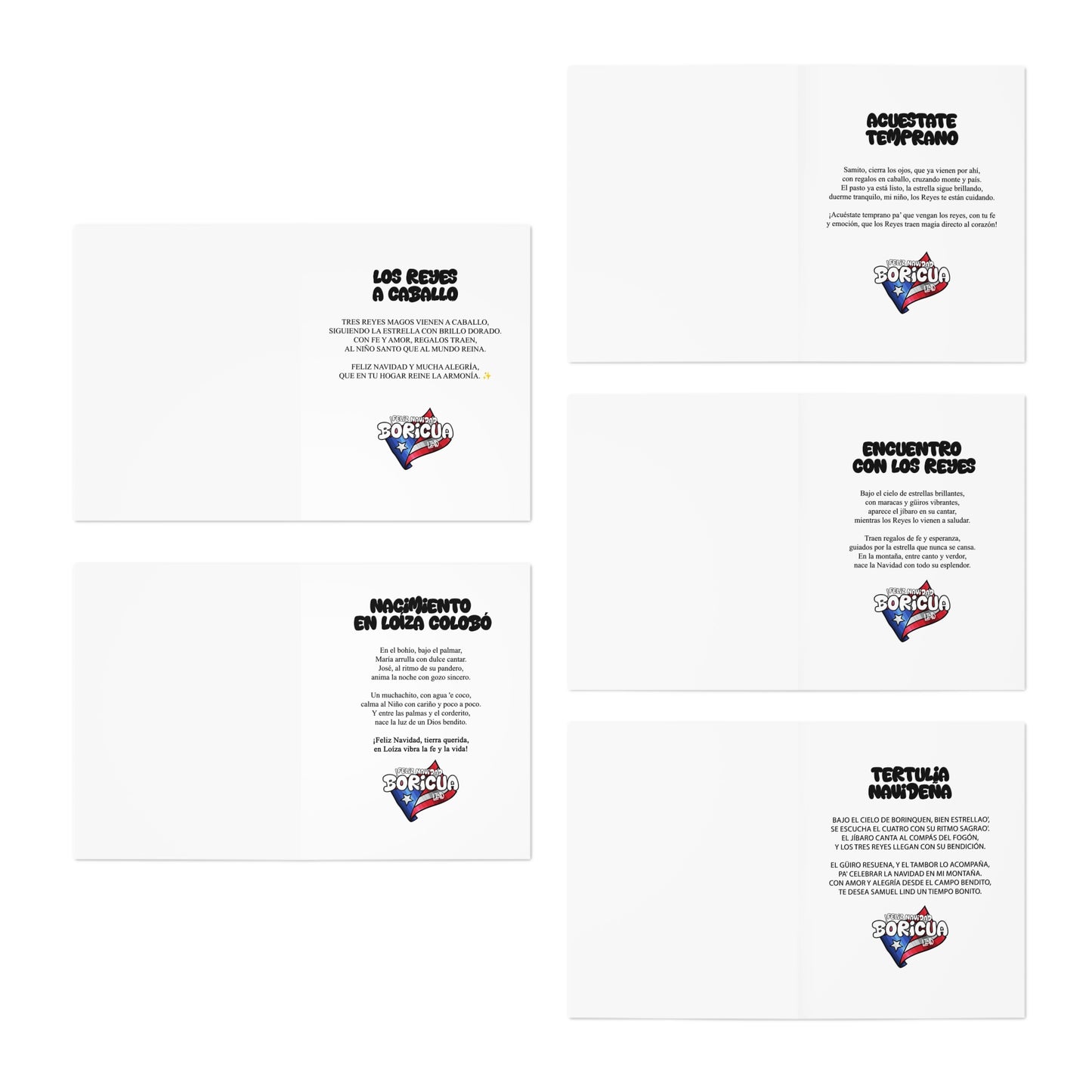 Feliz Navidad Boricua Postcard Collection by Samuel Lind