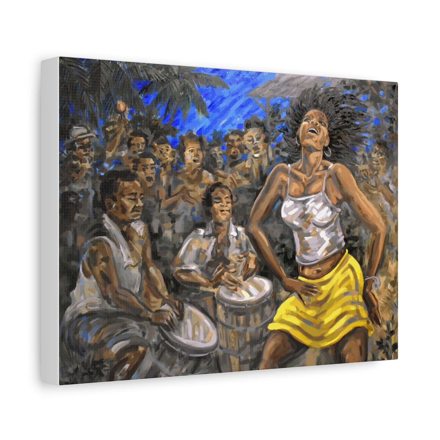 La Bailarina by Samuel Lind Matte Canvas Print — Energetic Drum & Dancer Wall Art