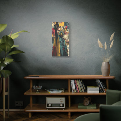 V3J1GANT3 Protector Canvas Print — Vibrant Masked Figure, Matte Stretched Wall Art